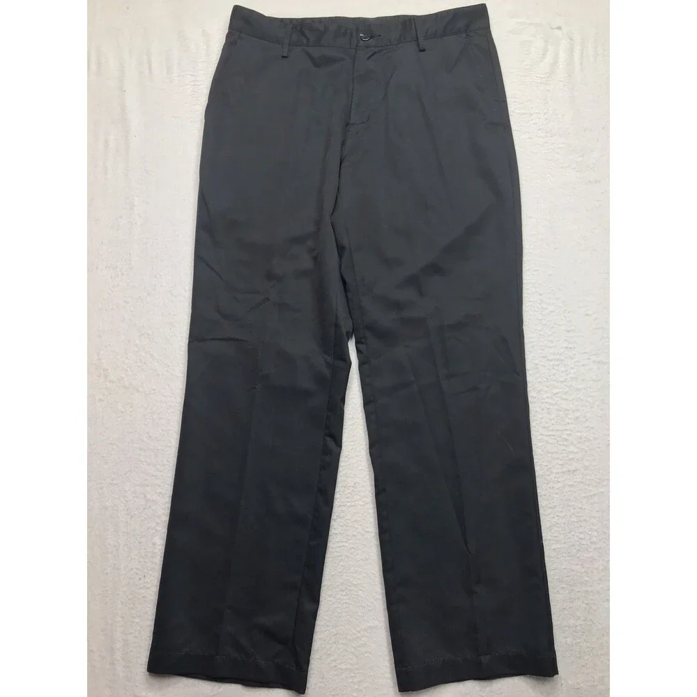 ADIDAS Golf Pants Men 32x32 Black Climalite Poly Performance Straight Leg Chino